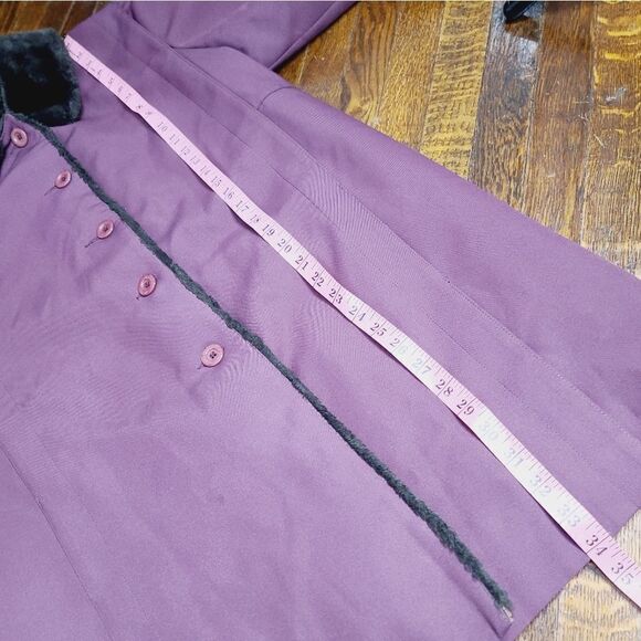 Vintage 1970s Mob Wife Mauve Pink Faux Fur Quilted Lining Winter Coat - Picture 9 of 17